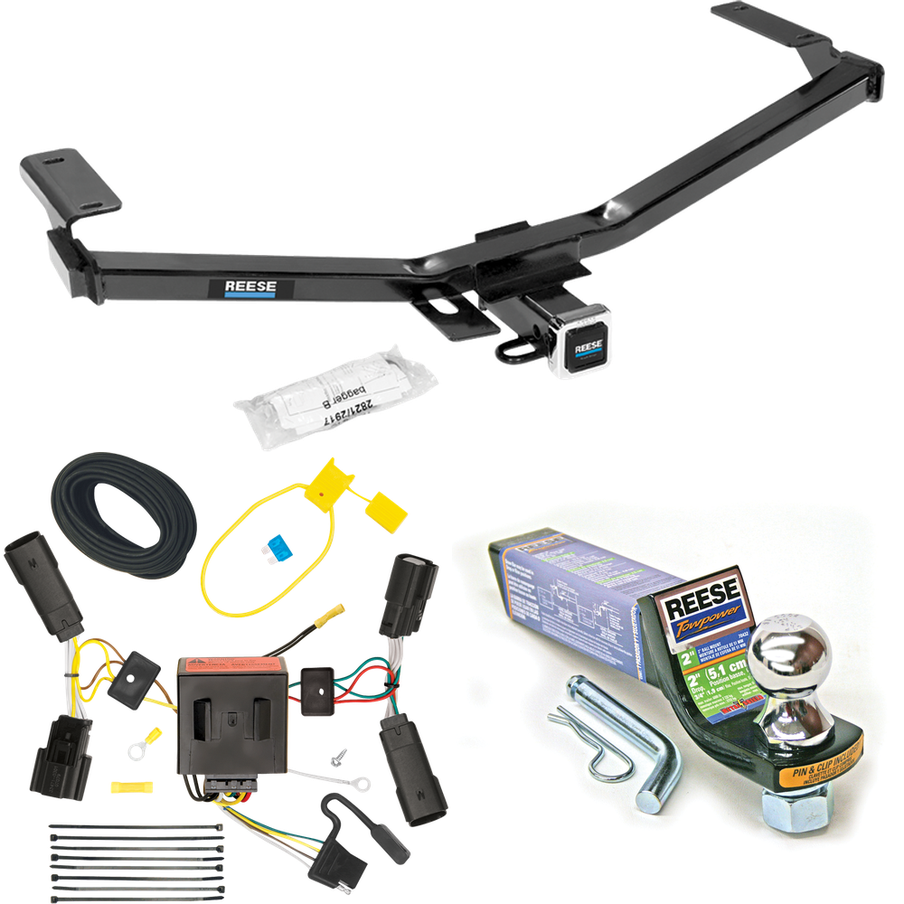 Fits 2011-2014 Ford Edge Trailer Hitch Tow PKG w/ 4-Flat Wiring + Starter Kit Ball Mount w/ 2" Drop & 1-7/8" Ball (For Sport Models) By Reese Towpower