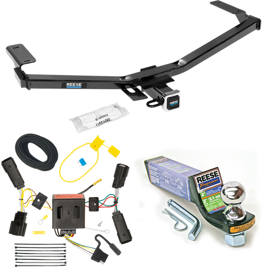 Fits 2011-2014 Ford Edge Trailer Hitch Tow PKG w/ 4-Flat Wiring + Starter Kit Ball Mount w/ 2" Drop & 1-7/8" Ball (For Sport Models) By Reese Towpower