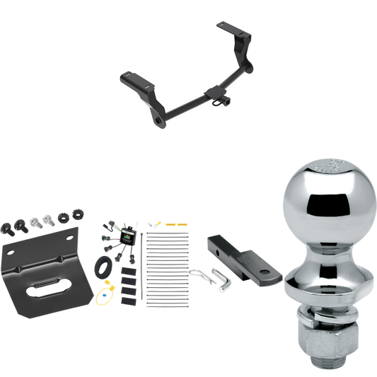 Fits 2016-2023 Subaru Crosstrek Trailer Hitch Tow PKG w/ 4-Flat Zero Contact "No Splice" Wiring Harness + Draw-Bar + 1-7/8" Ball + Wiring Bracket (For Hybrid Models) By Reese Towpower