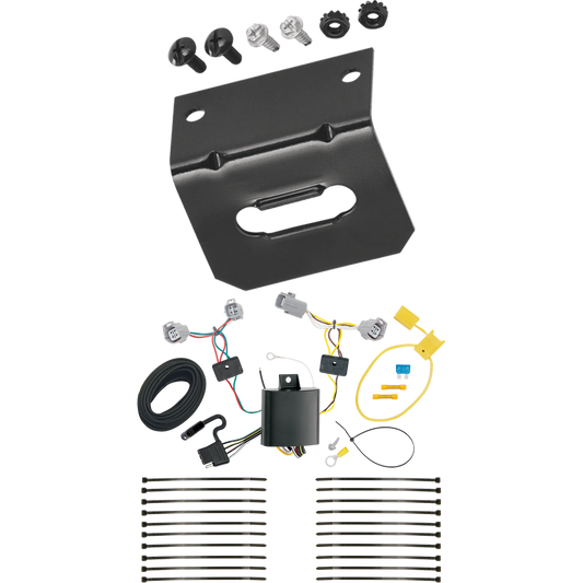 Fits 2018-2022 Toyota C-HR 4-Flat Vehicle End Trailer Wiring Harness + Wiring Bracket By Tekonsha