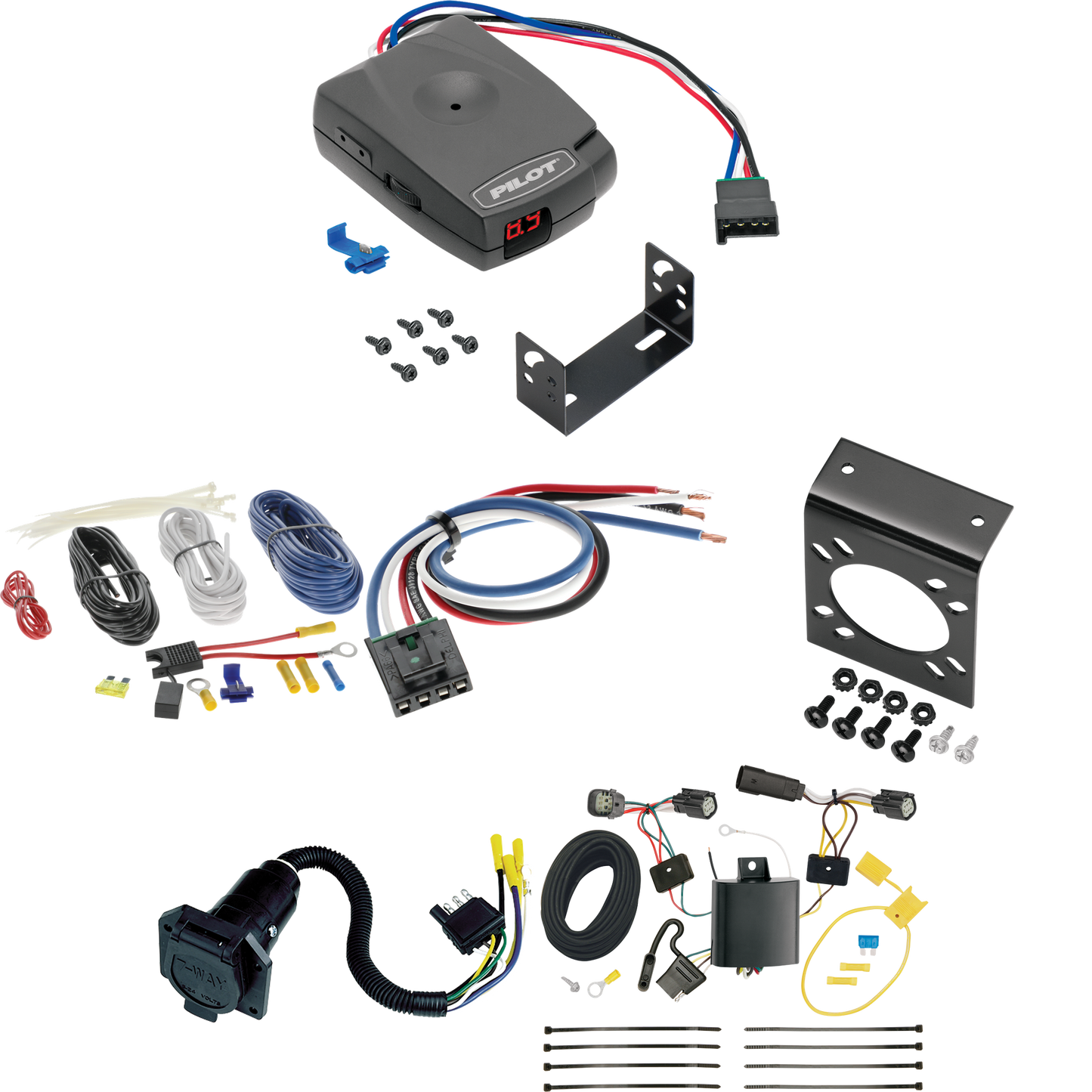 Fits 2015-2015 Ford Edge 7-Way RV Wiring + Pro Series Pilot Brake Control + Generic BC Wiring Adapter (For Titanium Models) By Tekonsha