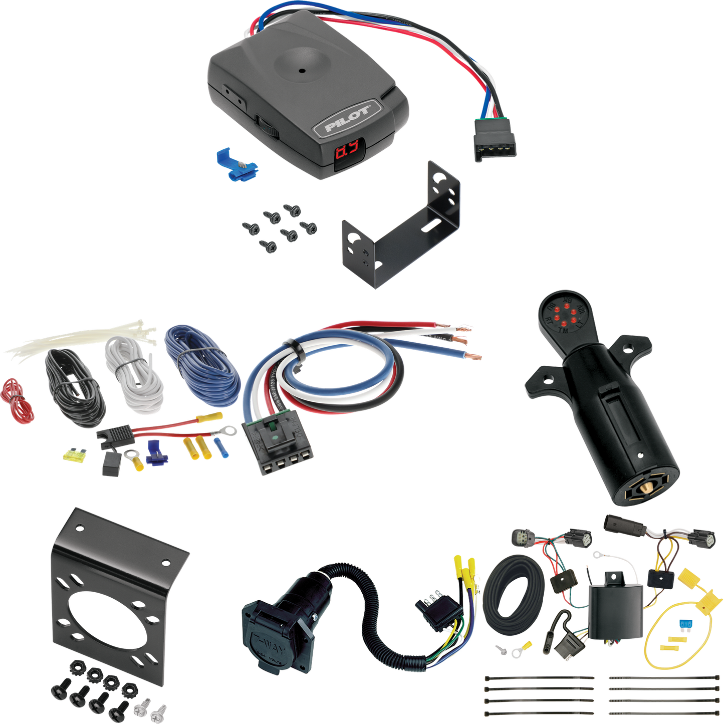 Fits 2015-2018 Ford Edge 7-Way RV Wiring + Pro Series Pilot Brake Control + Generic BC Wiring Adapter + 7-Way Tester (For Titanium and Sport Models) By Tekonsha