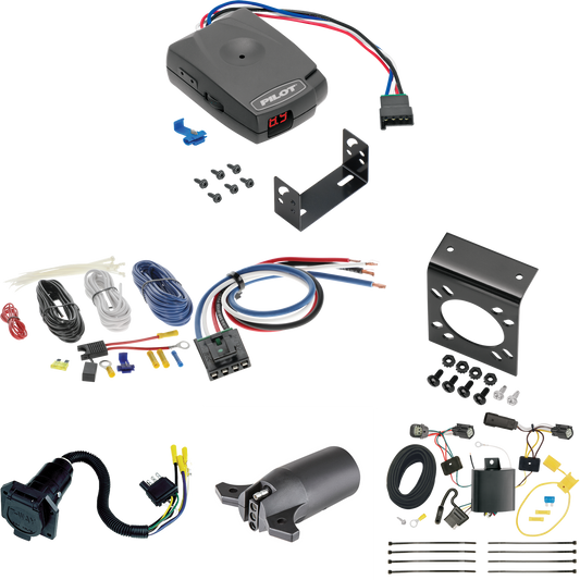 Fits 2015-2015 Ford Edge 7-Way RV Wiring + Pro Series Pilot Brake Control + Generic BC Wiring Adapter + 7-Way to 4-Way Adapter (For Titanium Models) By Tekonsha