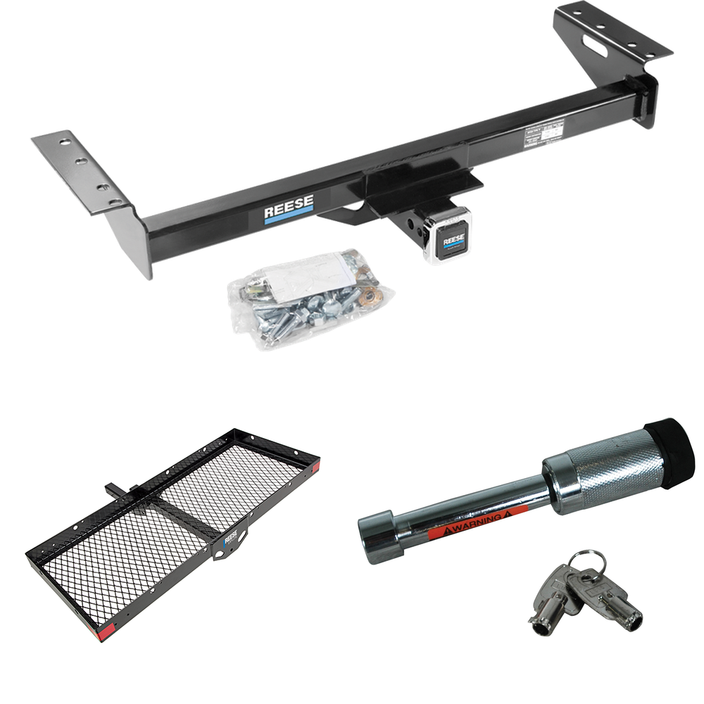 Fits 1984-1990 Jeep Wagoneer Trailer Hitch Tow PKG w/ 48" x 20" Cargo Carrier + Hitch Lock By Reese Towpower