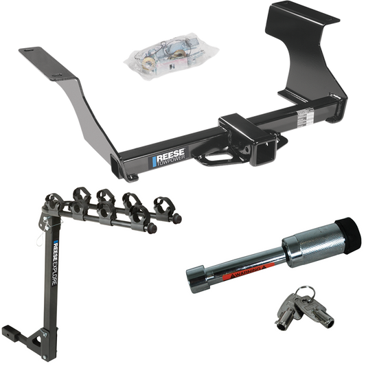 Se adapta al paquete de enganche de remolque Subaru Forester 2009-2013 con soporte para 4 bicicletas + bloqueo de enganche de Reese Towpower