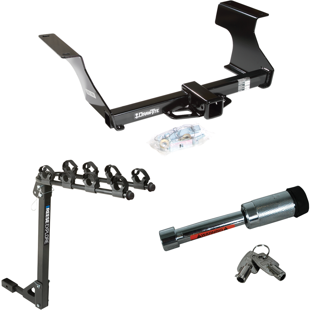 Se adapta al paquete de enganche de remolque Subaru Forester 2009-2013 con soporte para 4 bicicletas + bloqueo de enganche de Draw-Tite