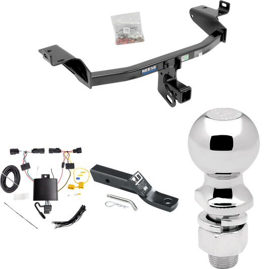 Se adapta al paquete de enganche de remolque Jeep Cherokee 2019-2023 con cableado plano de 4 + soporte de bola con caída de 2" + bola de 2-5/16" de Reese Towpower