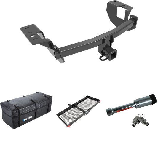 Fits 2014-2018 Subaru Forester Trailer Hitch Tow PKG w/ 48" x 20" Cargo Carrier + Cargo Bag + Hitch Lock By Draw-Tite