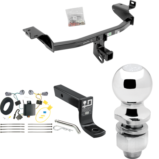 Fits 2014-2018 Jeep Cherokee Trailer Hitch Tow PKG w/ 4-Flat Wiring + Ball Mount w/ 4" Drop + 2" Ball By Draw-Tite