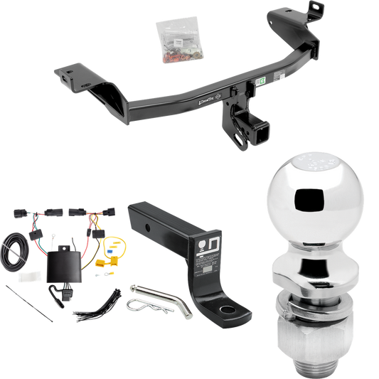 Se adapta al paquete de enganche de remolque Jeep Cherokee 2019-2023 con cableado plano de 4 + soporte de bola con caída de 4" + bola de 2" de Draw-Tite