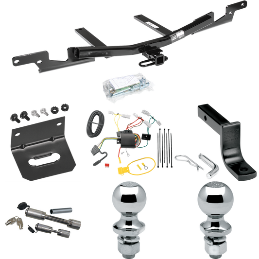 Fits 2007-2009 Toyota Camry Trailer Hitch Tow PKG w/ 4-Flat Wiring Harness + Draw-Bar + 1-7/8" + 2" Ball + Wiring Bracket + Dual Hitch & Coupler Locks (For Sedan, Except Hybrid Models) By Reese Towpower