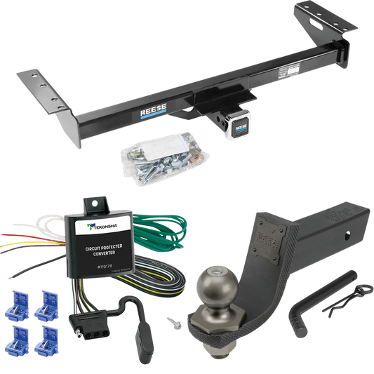 Fits 1984-1996 Jeep Cherokee Trailer Hitch Tow PKG w/ 4-Flat Wiring + Interlock Tactical Starter Kit w/ 3-1/4" Drop & 2" Ball By Reese Towpower