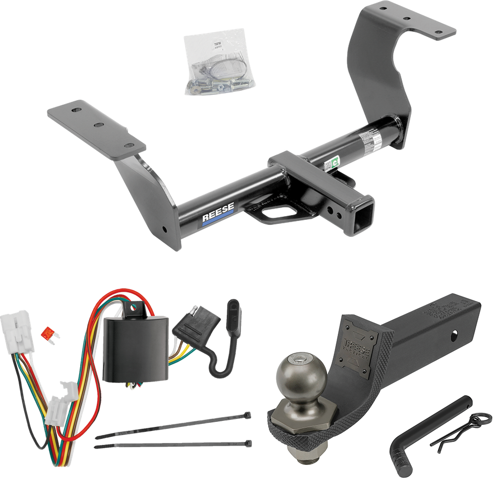 Fits 2014-2018 Subaru Forester Trailer Hitch Tow PKG w/ 4-Flat Wiring + Interlock Tactical Starter Kit w/ 2" Drop & 2" Ball By Reese Towpower