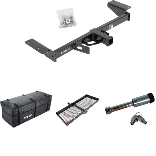 Fits 2020-2023 Cadillac XT5 Trailer Hitch Tow PKG w/ 48" x 20" Cargo Carrier + Cargo Bag + Hitch Lock By Draw-Tite