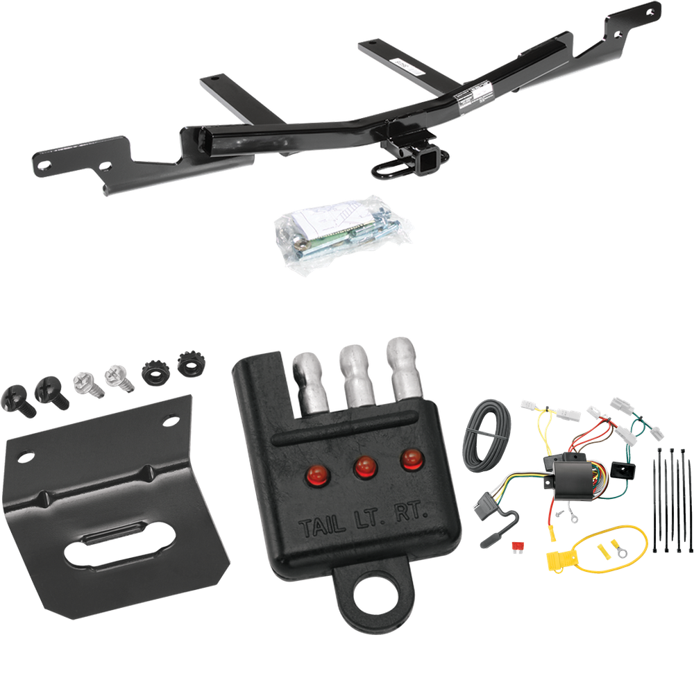 Fits 2007-2009 Toyota Camry Trailer Hitch Tow PKG w/ 4-Flat Wiring Harness + Bracket + Tester (For Sedan, Except Hybrid Models) By Reese Towpower