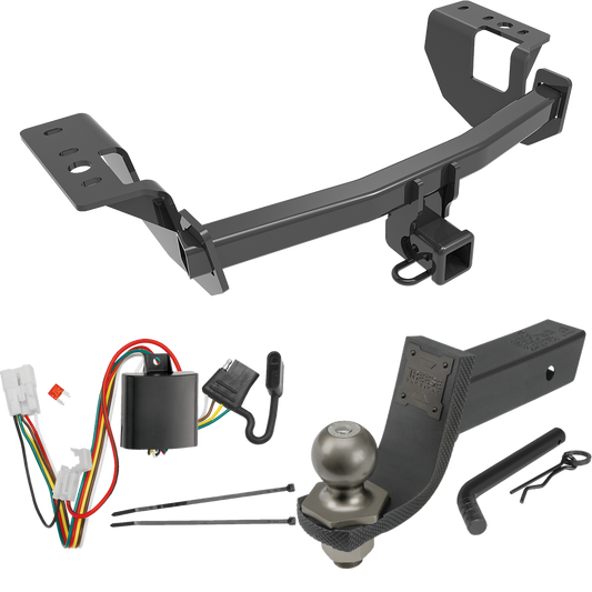 Fits 2014-2018 Subaru Forester Trailer Hitch Tow PKG w/ 4-Flat Wiring + Interlock Tactical Starter Kit w/ 3-1/4" Drop & 2" Ball By Draw-Tite