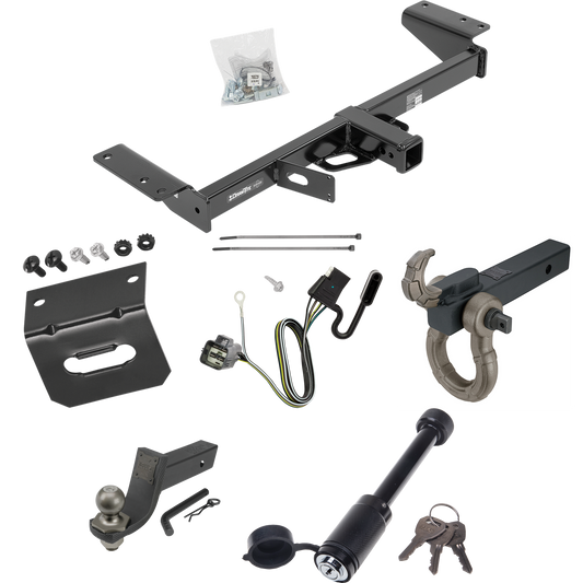 Fits 2017-2019 Cadillac XT5 Trailer Hitch Tow PKG w/ 4-Flat Wiring + Interlock Tactical Starter Kit w/ 3-1/4" Drop & 2" Ball + Tactical Hook & Shackle Mount + Tactical Dogbone Lock + Wiring Bracket (Excludes: Platinum Models) By Draw-Tite