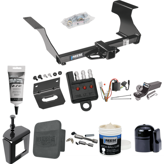 Fits 2009-2013 Subaru Forester Trailer Hitch Tow PKG w/ 4-Flat Wiring + Starter Kit Ball Mount w/ 2" Drop & 2" Ball + 1-7/8" Ball + Wiring Bracket + Dual Hitch & Coupler Locks + Hitch Cover + Wiring Tester + Ball Lube + Electric Grease + Ball Wrench