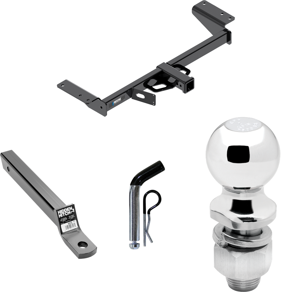 Fits 2020-2023 Cadillac XT5 Trailer Hitch Tow PKG w/ Extended 16" Long Ball Mount w/ 2" Drop + Pin/Clip + 2" Ball By Reese Towpower