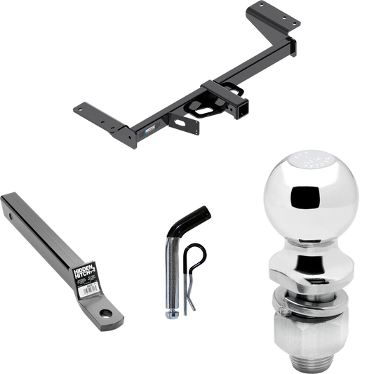 Fits 2020-2023 Cadillac XT5 Trailer Hitch Tow PKG w/ Extended 16" Long Ball Mount w/ 2" Drop + Pin/Clip + 2" Ball By Reese Towpower