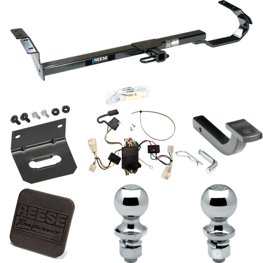 Fits 2002-2006 Toyota Camry Trailer Hitch Tow PKG w/ 4-Flat Wiring Harness + Draw-Bar + 1-7/8" + 2" Ball + Wiring Bracket + Hitch Cover (For Sedan Models) By Reese Towpower