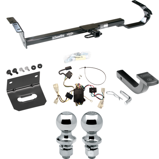 Fits 2002-2006 Toyota Camry Trailer Hitch Tow PKG w/ 4-Flat Wiring Harness + Draw-Bar + 1-7/8" + 2" Ball + Wiring Bracket (For Sedan Models) By Draw-Tite