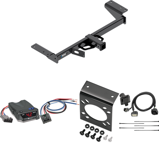 Fits 2017-2019 Cadillac XT5 Trailer Hitch Tow PKG w/ Tekonsha BRAKE-EVN Brake Control + Generic BC Wiring Adapter + 7-Way RV Wiring (Excludes: Platinum Models) By Reese Towpower