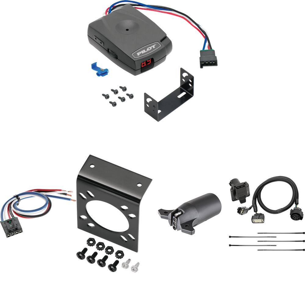 Fits 2020-2023 Cadillac XT5 7-Way RV Wiring + Pro Series Pilot Brake Control + Generic BC Wiring Adapter + 7-Way to 4-Way Adapter By Tekonsha