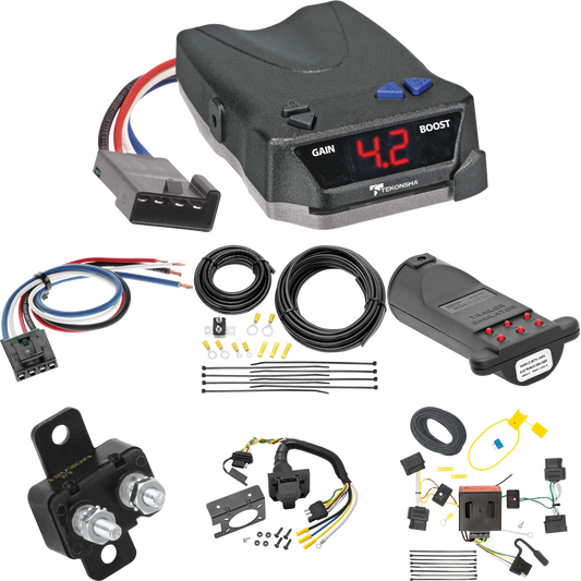 Se adapta al cableado de RV de 7 vías Mercury Mariner 2005-2011 + control de frenos Tekonsha BRAKE-EVN + adaptador de cableado BC genérico + probador de 7 vías y emulador de remolque de Tekonsha