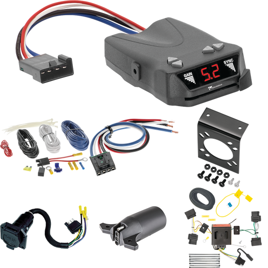 Se adapta al cableado de RV de 7 vías Mercury Mariner 2005-2011 + control de frenos Tekonsha Brakeman IV + adaptador de cableado BC genérico + adaptador de 7 vías a 4 vías de Tekonsha