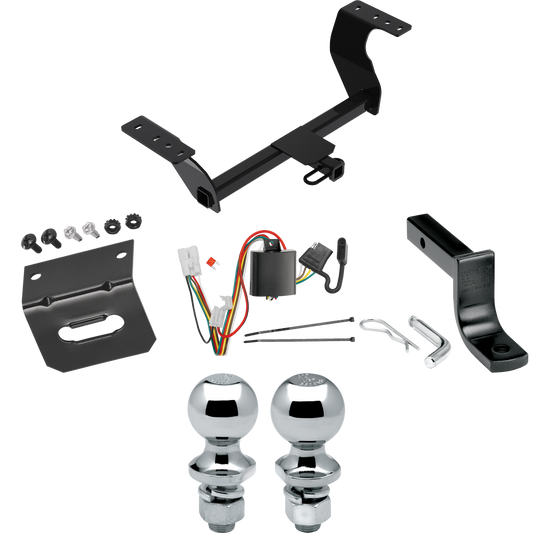 Fits 2019-2022 Subaru Forester Trailer Hitch Tow PKG w/ 4-Flat Wiring Harness + Draw-Bar + 1-7/8" + 2" Ball + Wiring Bracket By Reese Towpower