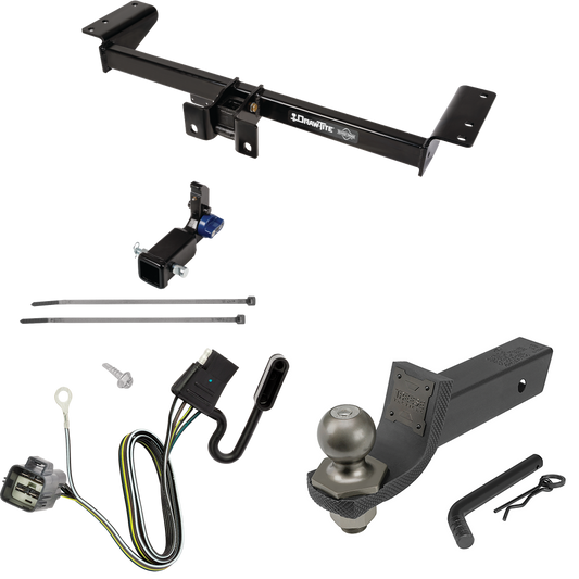 Fits 2017-2023 Cadillac XT5 Trailer Hitch Tow PKG w/ 4-Flat Wiring + Interlock Tactical Starter Kit w/ 2" Drop & 2" Ball By Draw-Tite