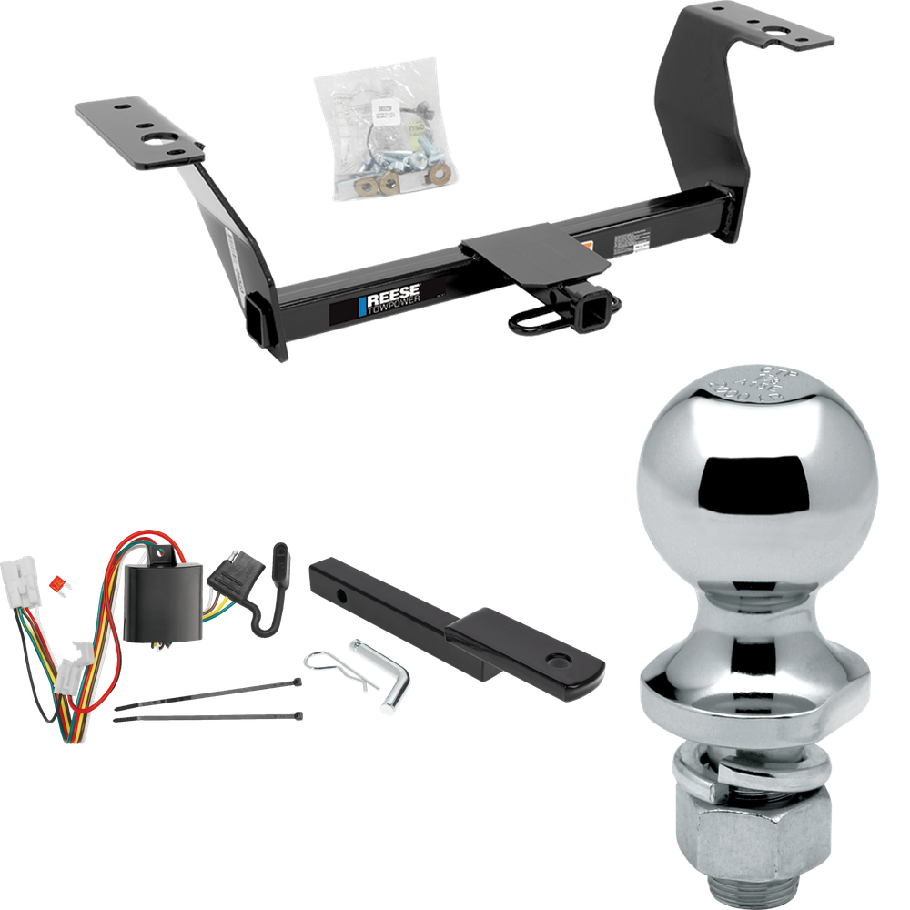 Fits 2014-2018 Subaru Forester Trailer Hitch Tow PKG w/ 4-Flat Wiring Harness + Draw-Bar + 1-7/8" Ball By Reese Towpower