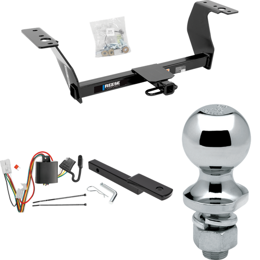 Fits 2014-2018 Subaru Forester Trailer Hitch Tow PKG w/ 4-Flat Wiring Harness + Draw-Bar + 1-7/8" Ball By Reese Towpower