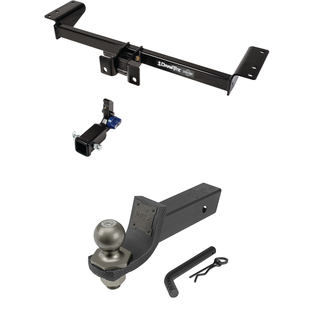 Fits 2017-2023 Cadillac XT5 Trailer Hitch Tow PKG + Interlock Tactical Starter Kit w/ 2" Drop & 2" Ball By Draw-Tite