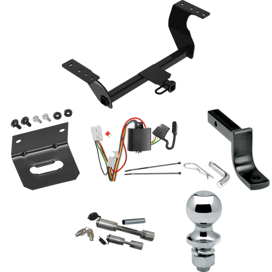 Fits 2019-2022 Subaru Forester Trailer Hitch Tow PKG w/ 4-Flat Wiring Harness + Draw-Bar + 1-7/8" Ball + Wiring Bracket + Dual Hitch & Coupler Locks By Reese Towpower