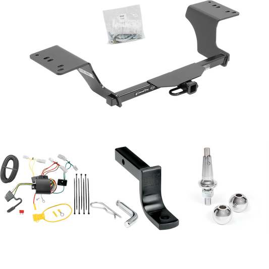 Fits 2012-2017 Toyota Camry Trailer Hitch Tow PKG w/ 4-Flat Wiring Harness + Draw-Bar + Interchangeable 1-7/8" & 2" Balls (Excludes: Hybrid Models) By Draw-Tite