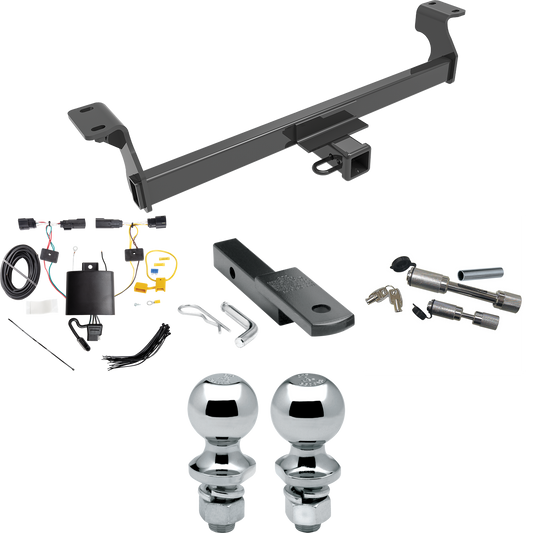 Fits 2020-2022 Ford Escape Trailer Hitch Tow PKG w/ 4-Flat Wiring Harness + Draw-Bar + 1-7/8" + 2" Ball + Dual Hitch & Coupler Locks (Excludes: Hybrid Models) By Reese Towpower