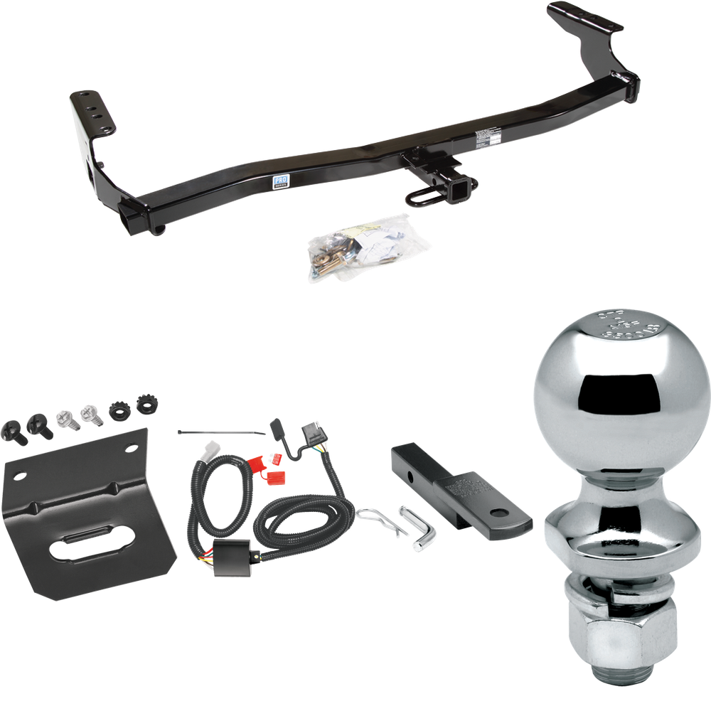 Fits 1998-2008 Subaru Forester Trailer Hitch Tow PKG w/ 4-Flat Wiring Harness + Draw-Bar + 2" Ball + Wiring Bracket By Reese Towpower