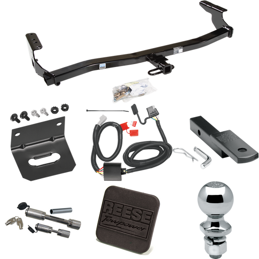Fits 1998-2008 Subaru Forester Trailer Hitch Tow PKG w/ 4-Flat Wiring Harness + Draw-Bar + 2" Ball + Wiring Bracket + Hitch Cover + Dual Hitch & Coupler Locks By Reese Towpower