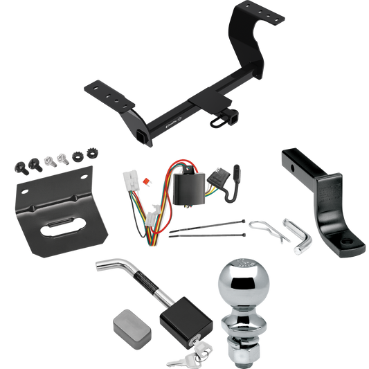 Se adapta al paquete de enganche de remolque Subaru Forester 2019-2022 con arnés de cableado plano de 4 + barra de tracción + bola de 2" + soporte de cableado + bloqueo de enganche de Draw-Tite