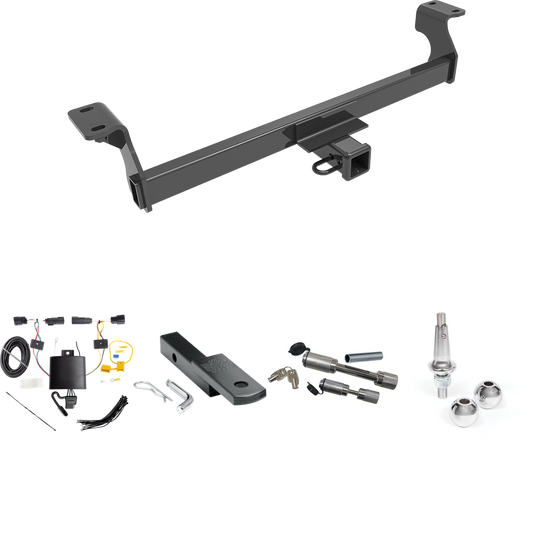 Fits 2020-2022 Ford Escape Trailer Hitch Tow PKG w/ 4-Flat Wiring Harness + Draw-Bar + Interchangeable 1-7/8" & 2" Balls + Dual Hitch & Coupler Locks (Excludes: Hybrid Models) By Reese Towpower