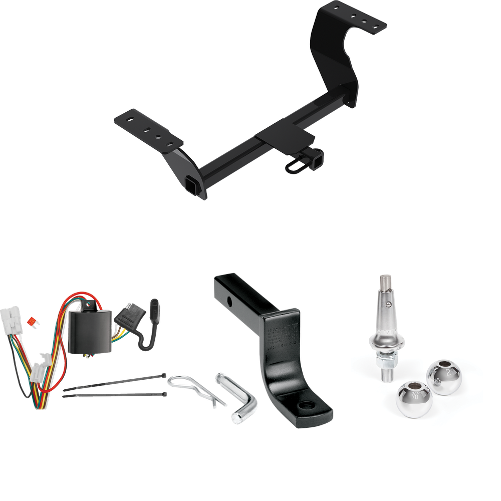 Fits 2019-2022 Subaru Forester Trailer Hitch Tow PKG w/ 4-Flat Wiring Harness + Draw-Bar + Interchangeable 1-7/8" & 2" Balls By Reese Towpower