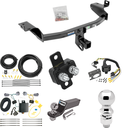 Fits 2014-2018 Jeep Cherokee Trailer Hitch Tow PKG w/ 7-Way RV Wiring + 2" & 2-5/16" Ball + Drop Mount By Reese Towpower