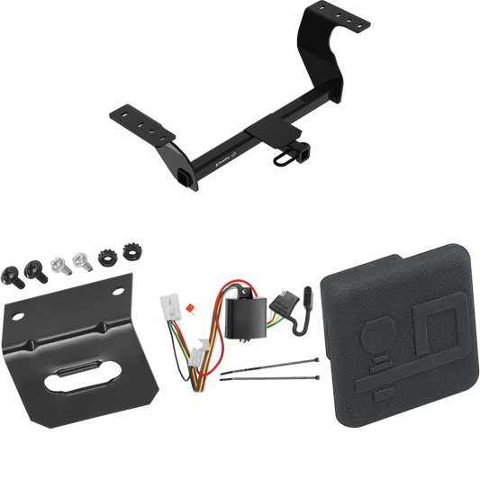 Fits 2019-2022 Subaru Forester Trailer Hitch Tow PKG w/ 4-Flat Wiring Harness + Hitch Cover By Draw-Tite