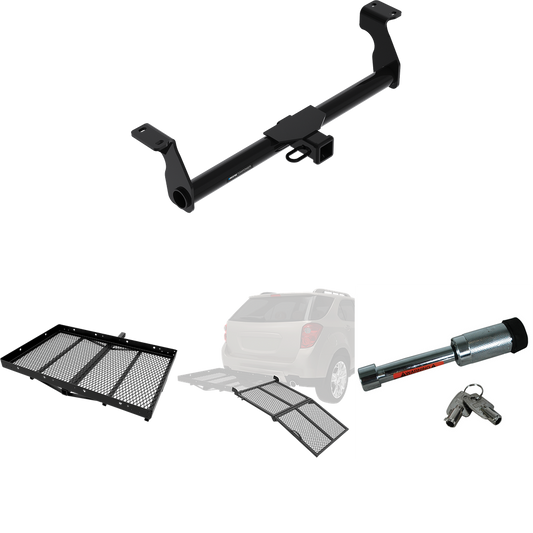 Fits 2020-2022 Ford Escape Trailer Hitch Tow PKG w/ Cargo Carrier + Bi-Fold Ramp + Hitch Lock (Excludes: Hybrid Models) By Reese Towpower