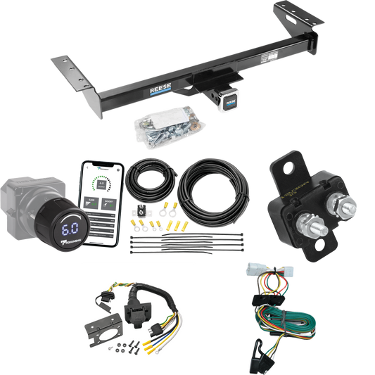 Fits 1997-2001 Jeep Cherokee Trailer Hitch Tow PKG w/ Tekonsha Prodigy iD Bluetooth Wireless Brake Control + 7-Way RV Wiring By Reese Towpower