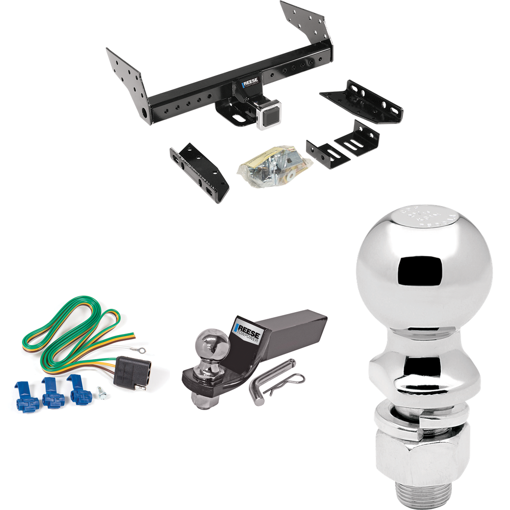 Fits 2004-2007 Chrysler Town & Country Trailer Hitch Tow PKG w/ 4-Flat Wiring + Starter Kit Ball Mount w/ 2" Drop & 2" Ball + 2-5/16" Ball (Excludes: w/Stow & Go Seats Models) By Reese Towpower