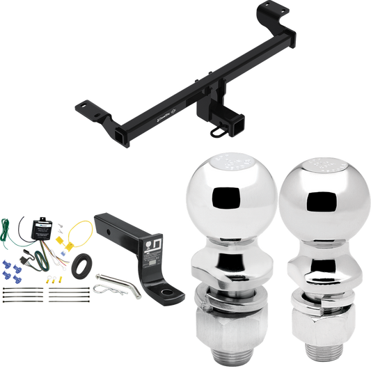 Fits 2021-2023 Lincoln Corsair Trailer Hitch Tow PKG w/ 4-Flat Wiring + Ball Mount w/ 4" Drop + 2" Ball + 2-5/16" Ball (Excludes: Plug-In-Hybrid Models) By Draw-Tite