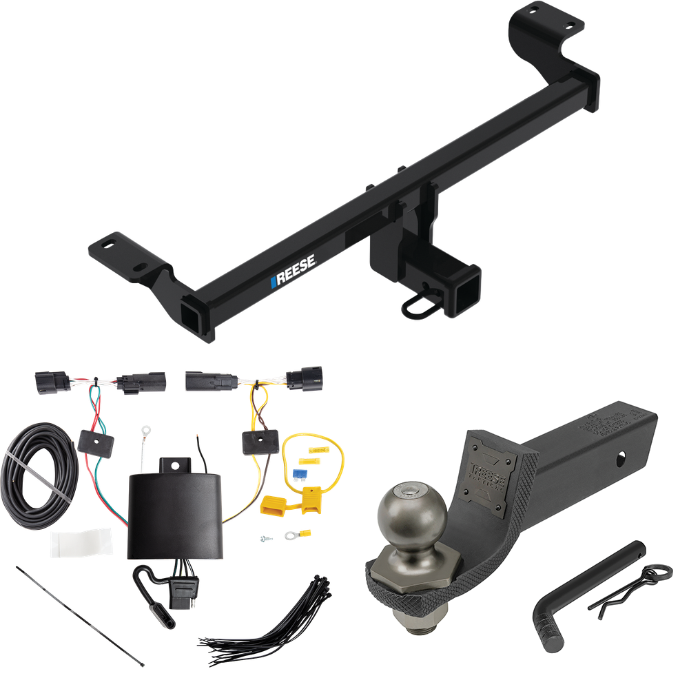 Fits 2020-2022 Ford Escape Trailer Hitch Tow PKG w/ 4-Flat Wiring + Interlock Tactical Starter Kit w/ 2" Drop & 2" Ball (Excludes: Plug-In-Hybrid Models) By Reese Towpower